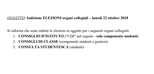 Elezioni dei Rappresentanti degli Studenti e dei Genitori